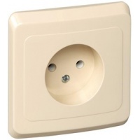 Розетка 1-м СП Этюд 16А IP20 без заземл. крем. SchE PC16-001K