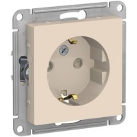 Механизм розетки 1-м СП ATLAS DESIGN с заземл. защ. шторки 16А беж. SchE ATN000245