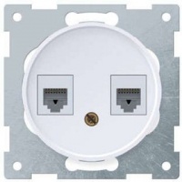 Механизм розетки комп. + телеф.2-м СП Florence RJ11/RJ45 кат.5e бел. 1E20801300 OneKeyElectro 2172771