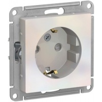 Механизм розетки 1-м СП ATLAS DESIGN с заземл. защ. шторки 16А жемчуг SchE ATN000445