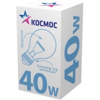 Лампа накаливания A50/A55 40Вт E27 220-240В прозр. КОСМОС LKsmSt55CL40E27v2