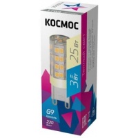 Лампа светодиодная 3Вт 220В G9 3000К КОСМОС LksmLED3WG9C3000pc